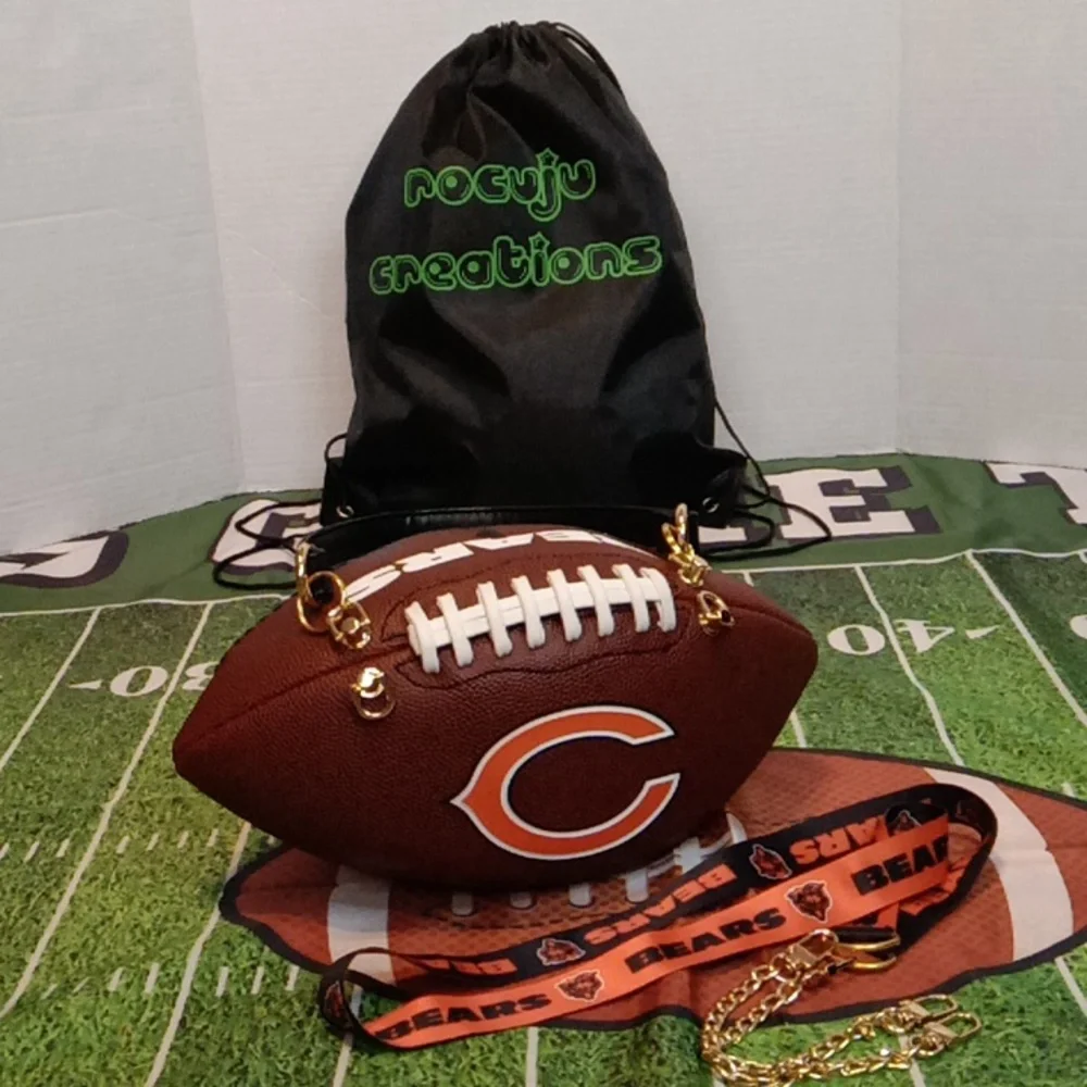 CHICAGO BEARS LIMITED EDITION HANDMADE Football Purse (GOOOOO BEARS) 🏈 - Picture 16 of 17
